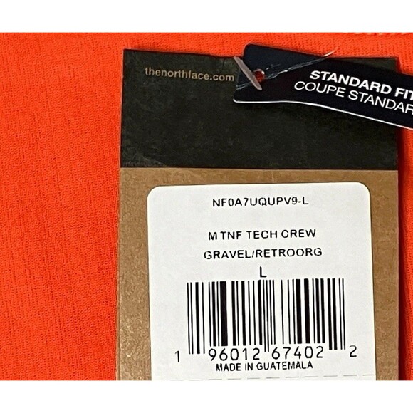 The North Face Mens L Tech Crew Sweatshirt Orange Pullover Outdoor Gorpcore NEW - Picture 14 of 15